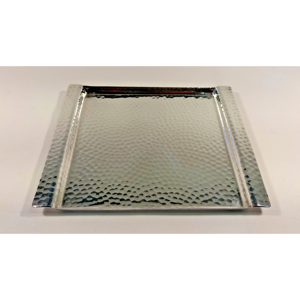 Paola Navone X Egizia Hammered Tray - 10" - Silver Plated - Valet